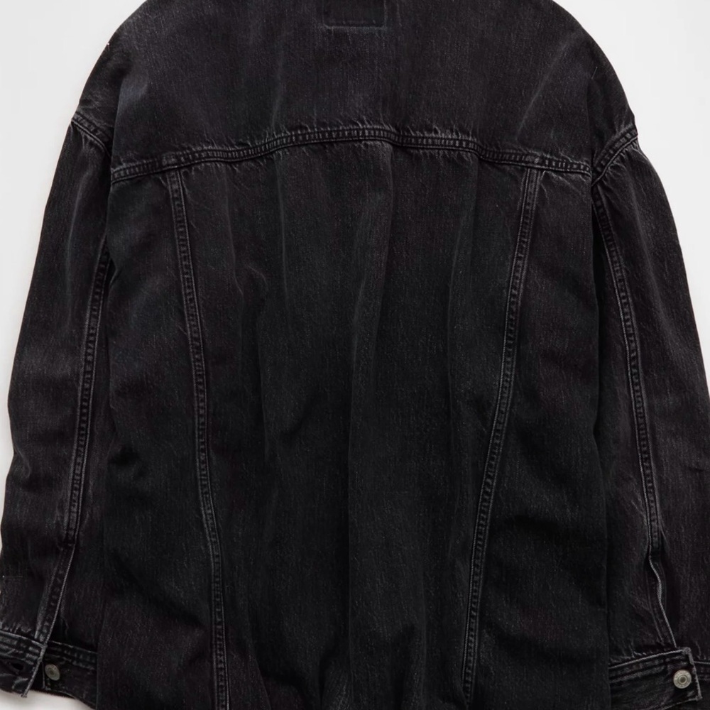 American Eagle Outfitters Black Washed Denim Jacket Label Detail - Picture 14 of 16